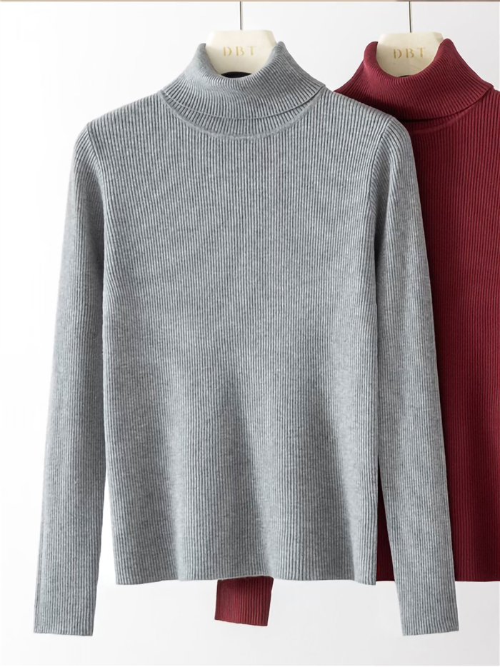 Jersey canalé cuello vuelto