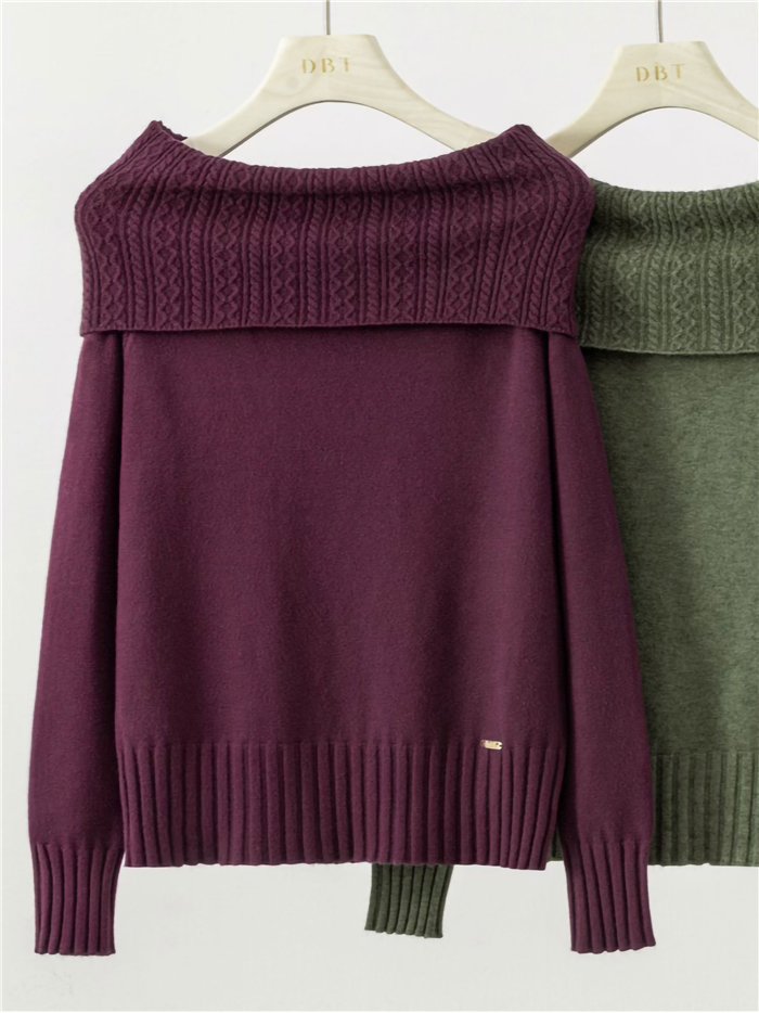 Jersey cuello barco trenzado
