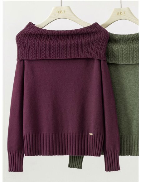 Jersey cuello barco trenzado