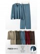 Conjunto jersey cuello polo y pantalón wide leg