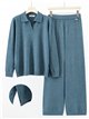 Conjunto jersey cuello polo y pantalón wide leg