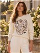 Jersey bordado corazón floral