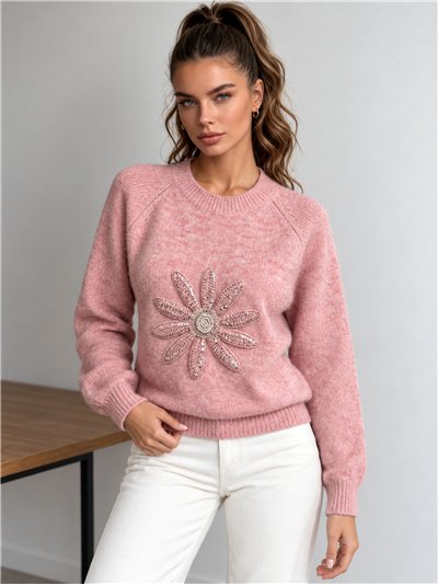 Jersey flor lentejuelas