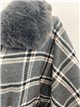 Poncho a quadri grigi con cintura