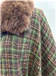 cintura poncho in tweed verde