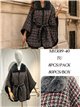 Poncho in tweed a quadri con cintura