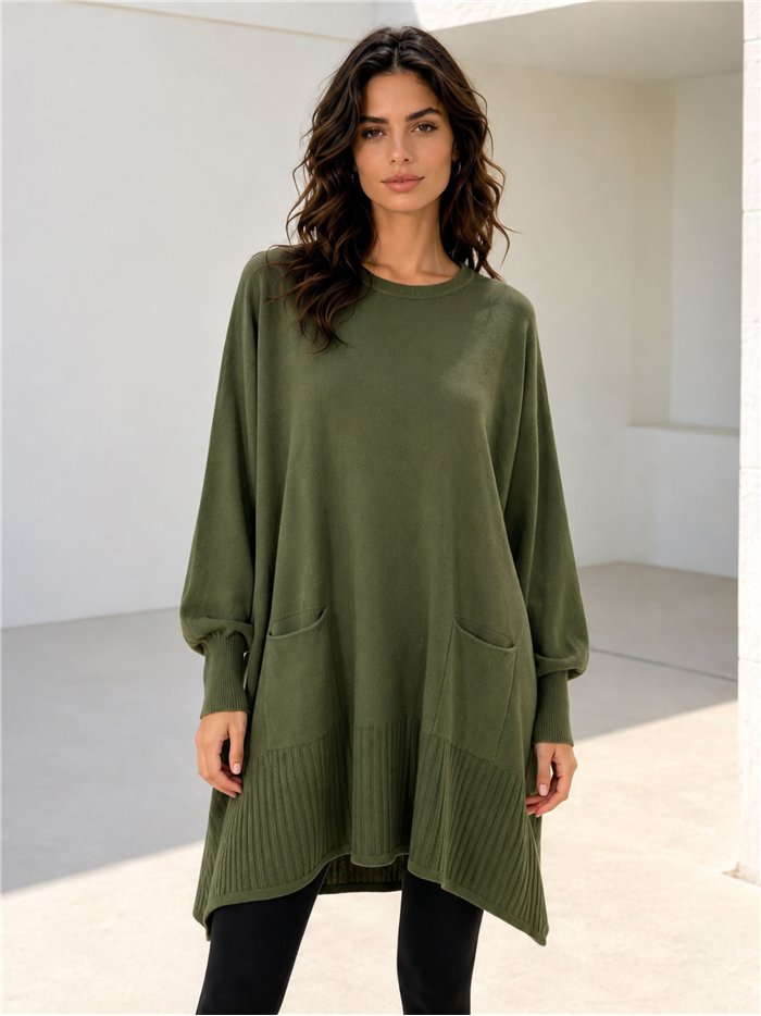 Maxi sweater with pockets