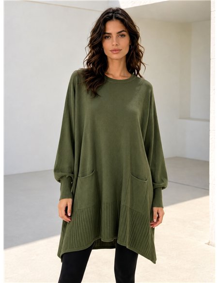 Maxi sweater with pockets