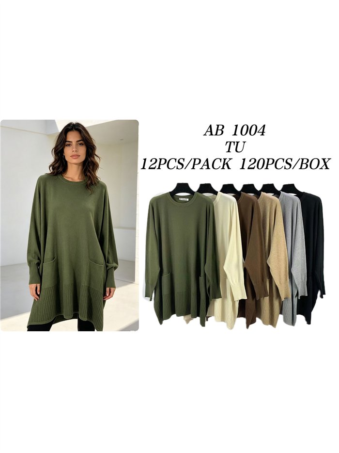 Maxi sweater with pockets