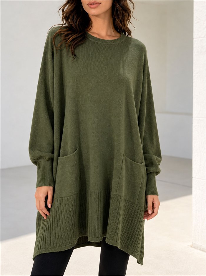 Maxi sweater with pockets