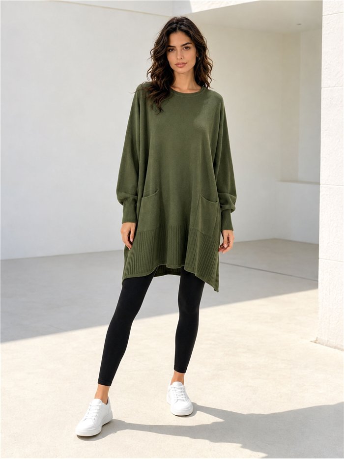 Maxi sweater with pockets
