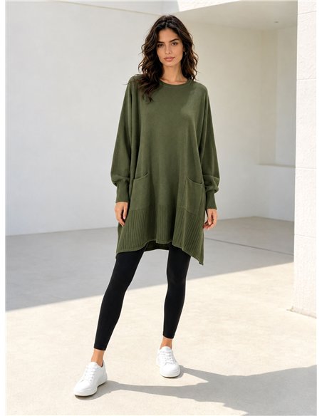 Maxi sweater with pockets