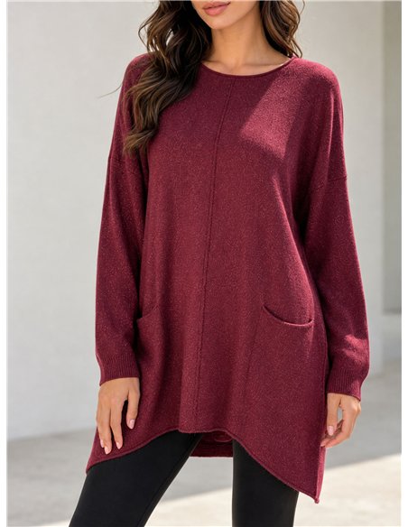 Jersey maxi brillante con bolsillos