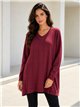 Jersey maxi de trenzas con cuello pico