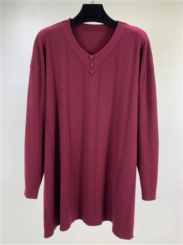 Jersey maxi de trenzas con cuello pico