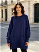 Jersey maxi con bolsillos y bajo texturizado