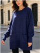 Jersey maxi con bolsillos y bajo texturizado