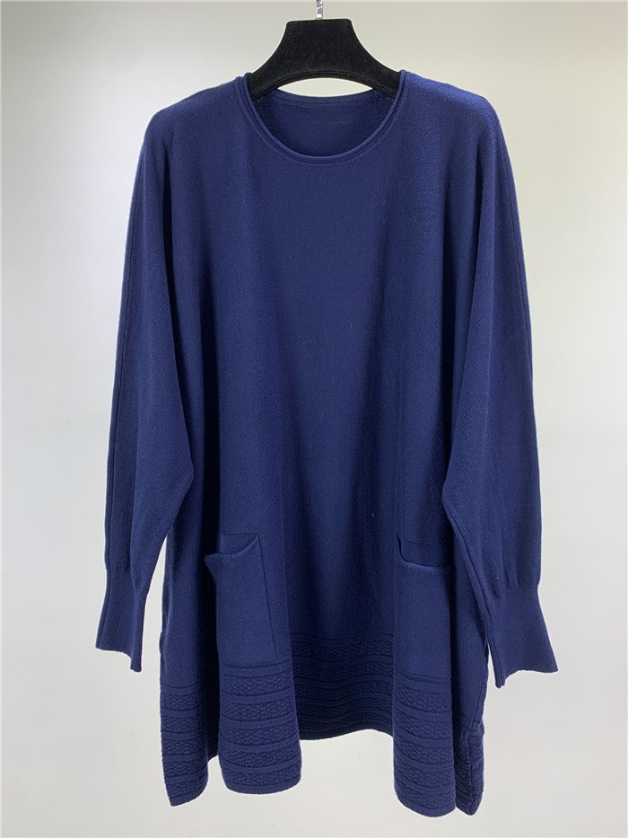 Jersey maxi con bolsillos y bajo texturizado