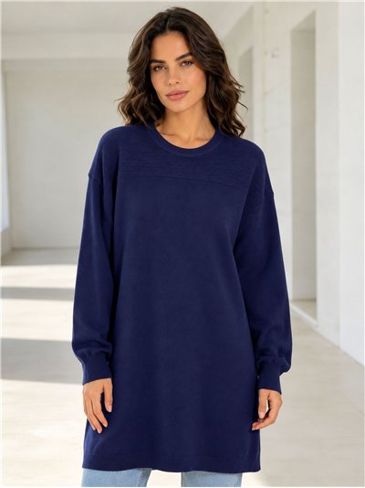 Jersey maxi con canesú de canalé