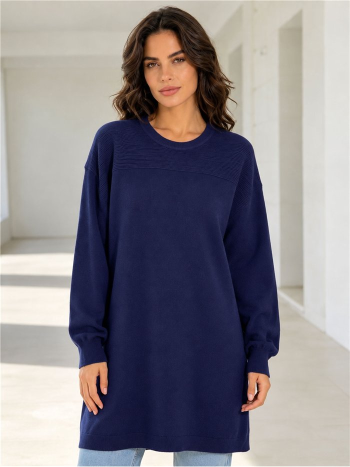 Jersey maxi con canesú de canalé