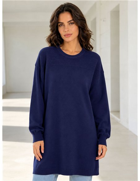 Jersey maxi con canesú de canalé
