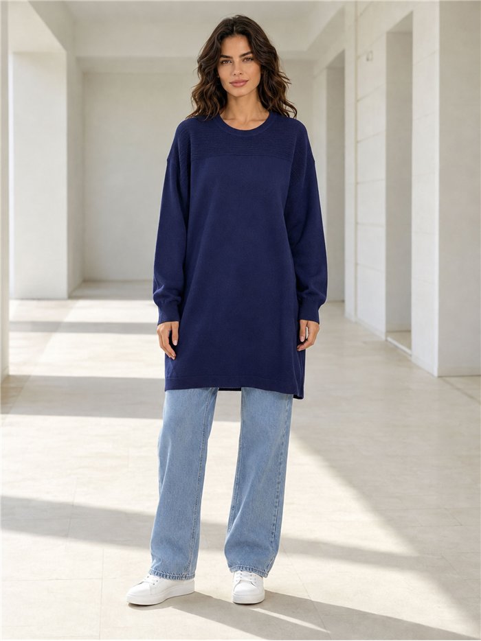 Jersey maxi con canesú de canalé