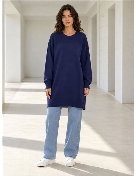 Jersey maxi con canesú de canalé