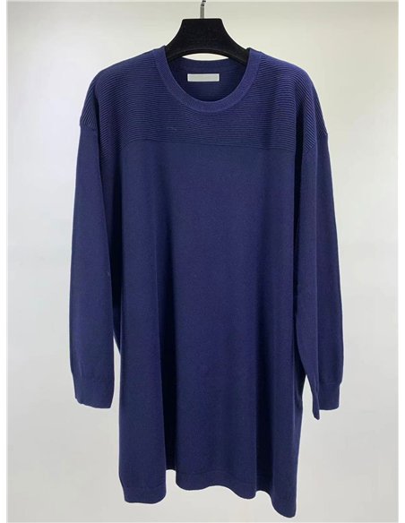 Jersey maxi con canesú de canalé