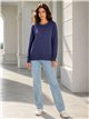 Shimmer knit sweater with centre seam