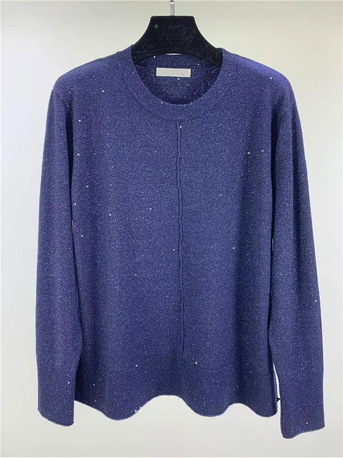 Shimmer knit sweater with centre seam