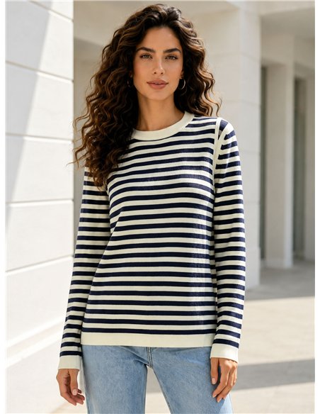Jersey rayas aberturas en hombros