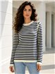 Jersey rayas aberturas en hombros