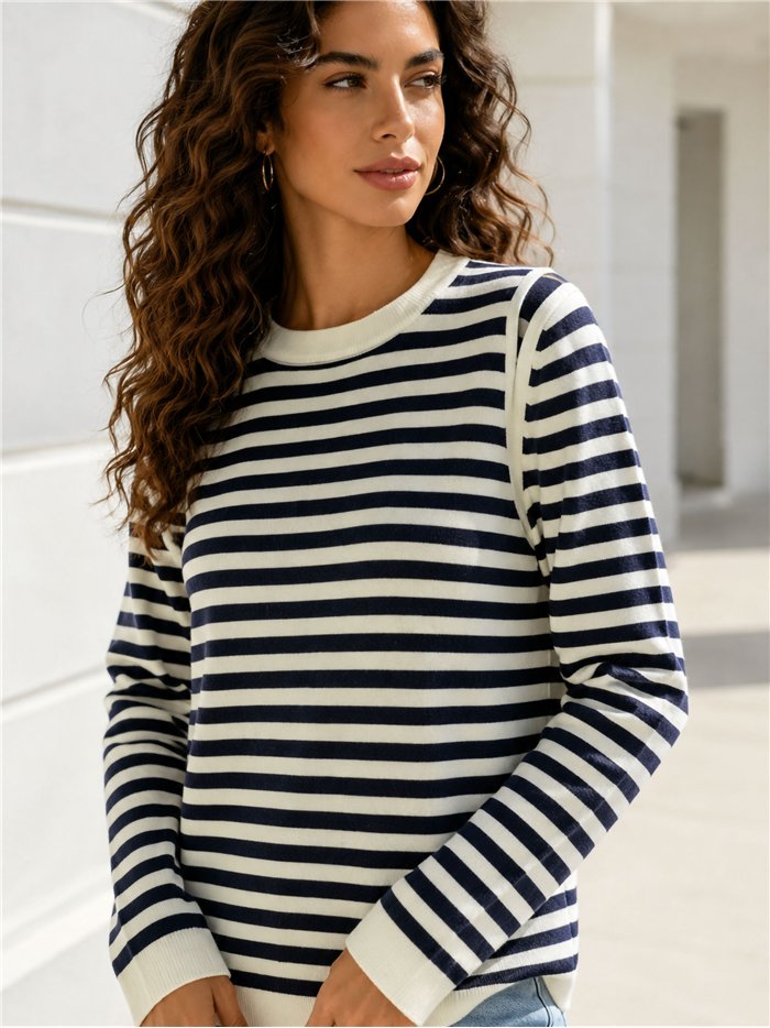 Jersey rayas aberturas en hombros