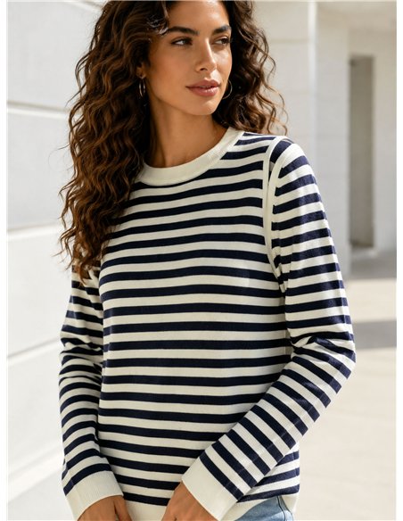 Jersey rayas aberturas en hombros