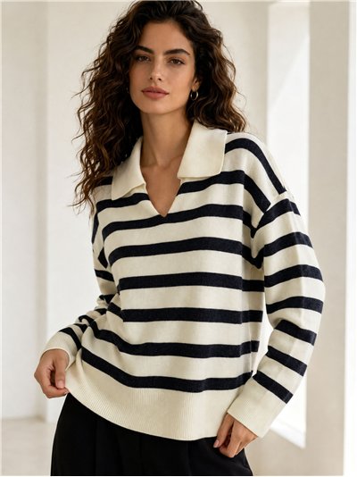 Jersey rayas cuello polo