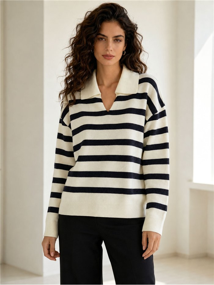 Jersey rayas cuello polo
