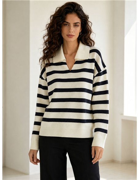 Jersey rayas cuello polo