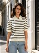 Jersey rayas cuello polo manga corta