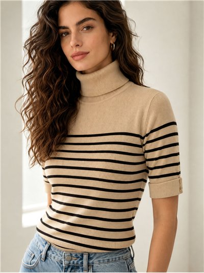 Jersey rayas cuello alto