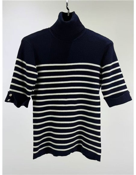 Jersey rayas cuello alto