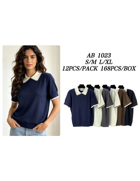 Jersey polo cuello contraste