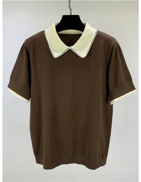 Jersey polo cuello contraste