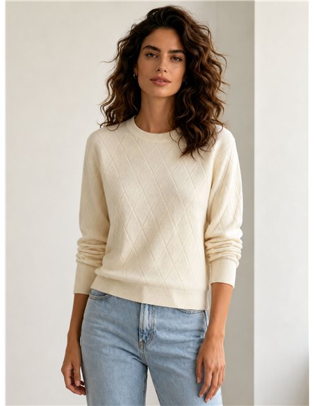 Jersey mit geprägtem Rautenmuster