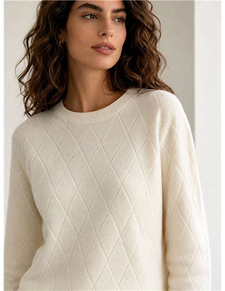 Jersey mit geprägtem Rautenmuster