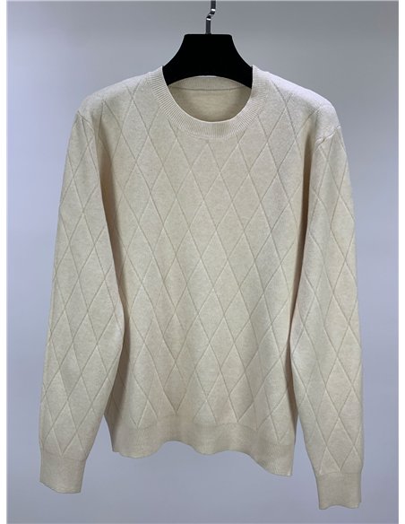 Jersey mit geprägtem Rautenmuster