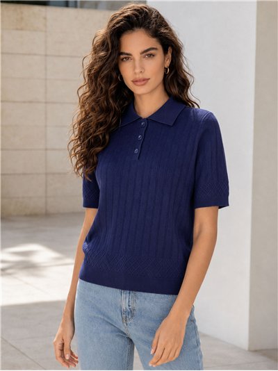 Jersey polo de punto textura