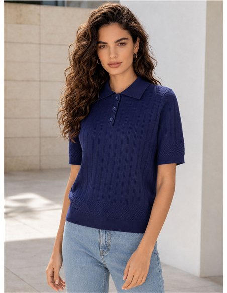 Jersey polo de punto textura