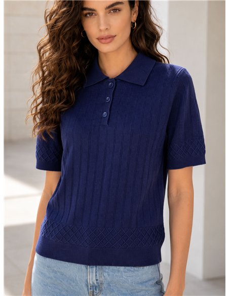Jersey polo de punto textura