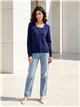 Pullover mit V-Ausschnitt und Knöpfen