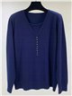 Pullover mit V-Ausschnitt und Knöpfen